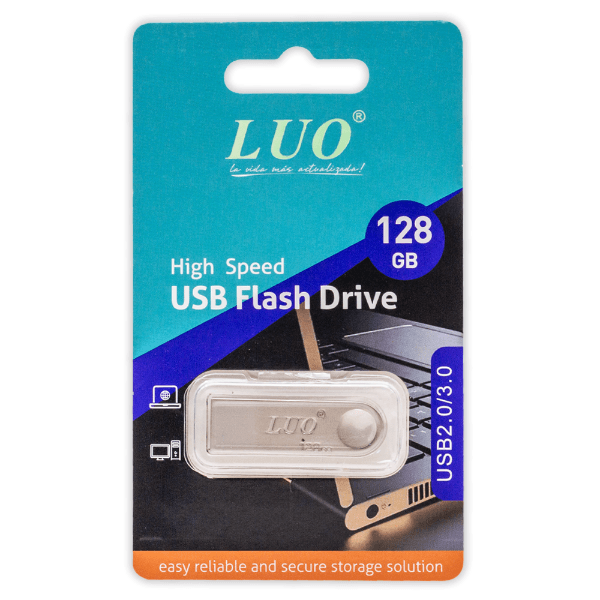 Pen Drive Luo Flash Driver USB 2.0/3.0 Prata 128GB