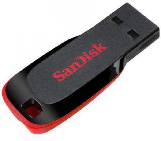 Pendrive Sandisk Cruzer Blade 64GB Z50 Preto/Vermelho
