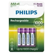 Pilha Recarregável Philips Aaa Pack-4 (1000mAh)