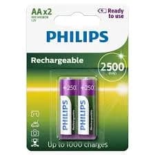 Pilha Recarregável Philips R6B2RTU25/97 Aa Pack-2 (2500mAh)