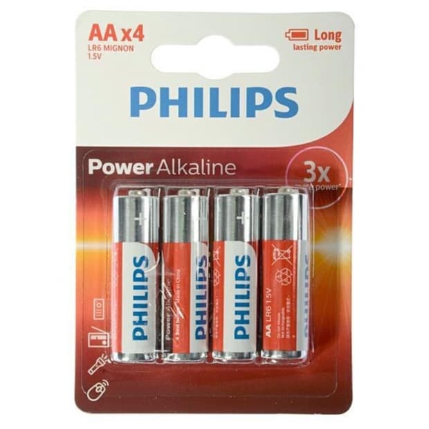 Pilha Alcalina Philips Powerlife Aa LR6P4B/97 4 Unidades