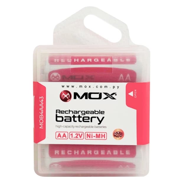 Pilha Recarregável Aa Mox Aa X4 4300mAh