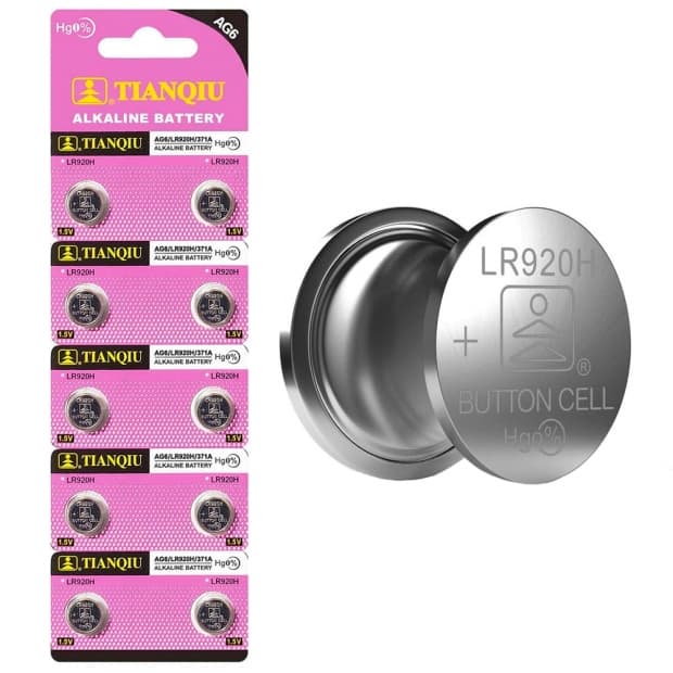 Pilha AG6/LR920H/371A Tianqiu Alcalina - Pack 10