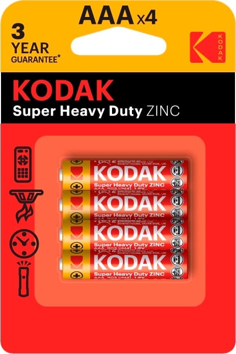 Pilha Kodak Super Heavy Duty Zinc AAAx4 (4 Unidades)
