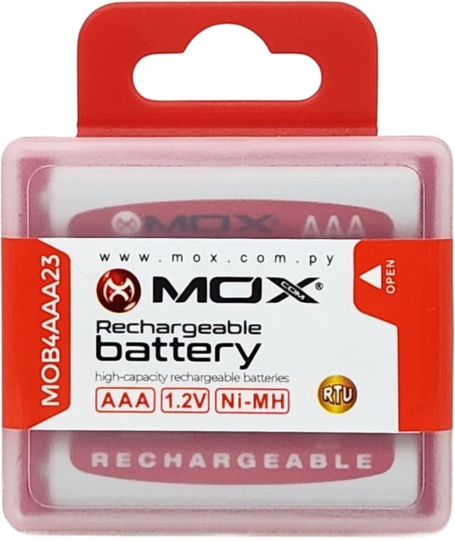 Pilha Recarregável Mox Aaa 2300mAh MOB4AAA23 (4 Unidades)