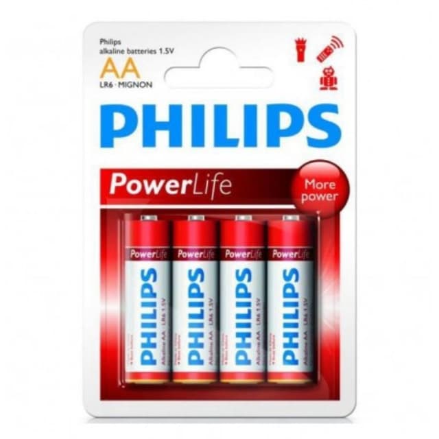 Pilha Alcalina Philips Aa Lr6 com 4 Unidades