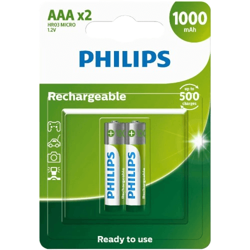 Pilha Recarregável Philips Aa R6B2RTU25/97 1.2V 2500mAh