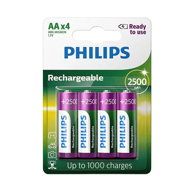 Pilha Philips Recarregavel Aa 4P€S R6B4RTU25/97 1.2V 2500mAh