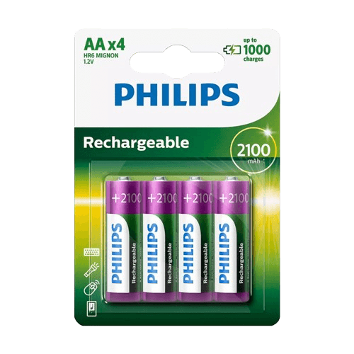 Pilha Recarregável Philips Aaa 4 Peças 1.2V 1000mAh