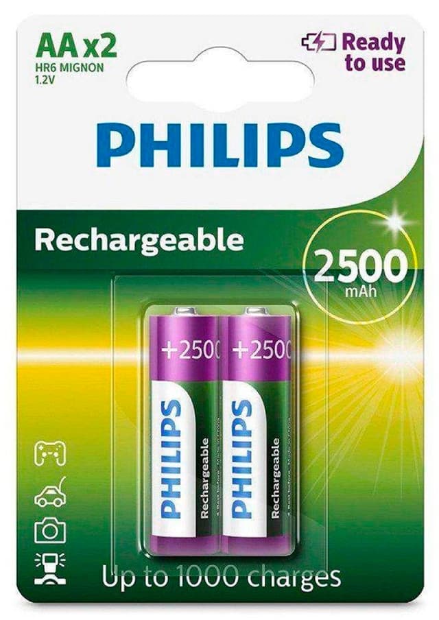 Pilha Recarregável Aa Philips R6B2RTU25/97 (2 Unidades)