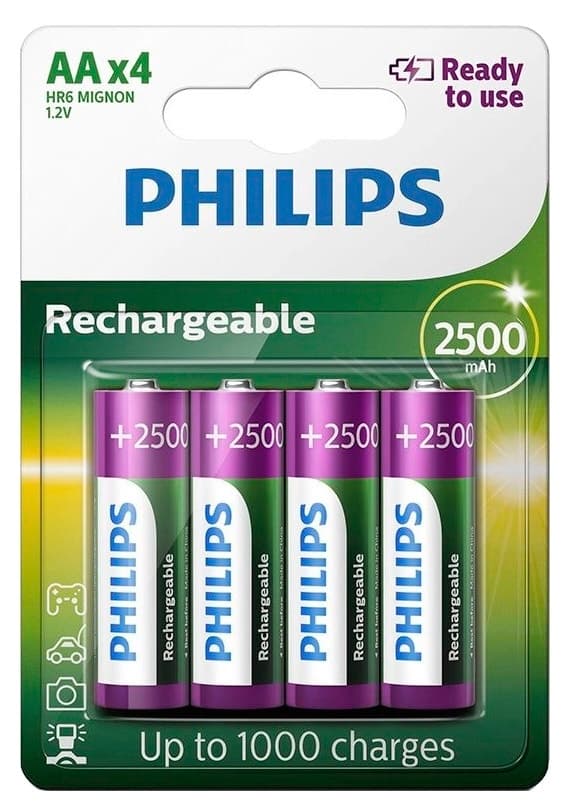 Pilha Recarregável Aa Philips R6B4RTU25/97 (4 Unidades)
