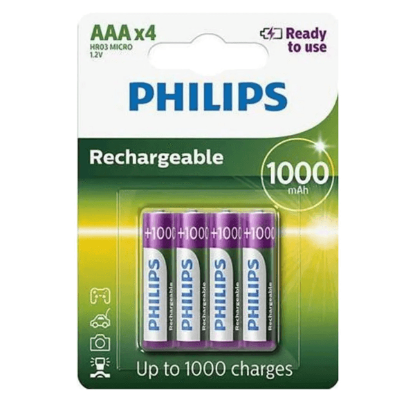 Pilha Recarregável Philips Aaa 2500mAh Pacote com 4