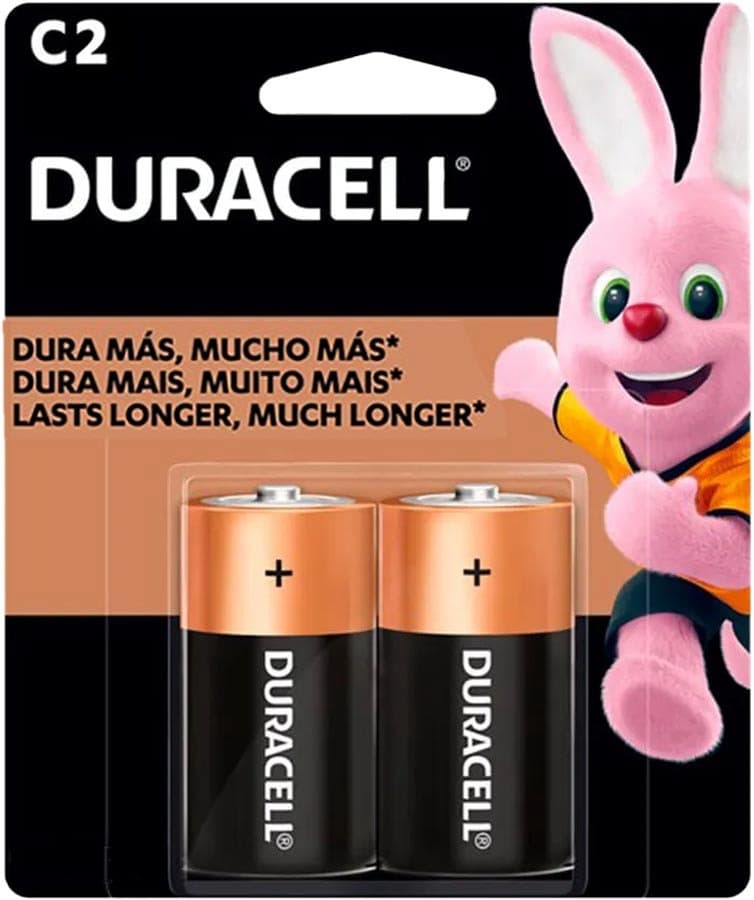 Pilhas Alcalinas Duracell Tipo C - 2 Unidades