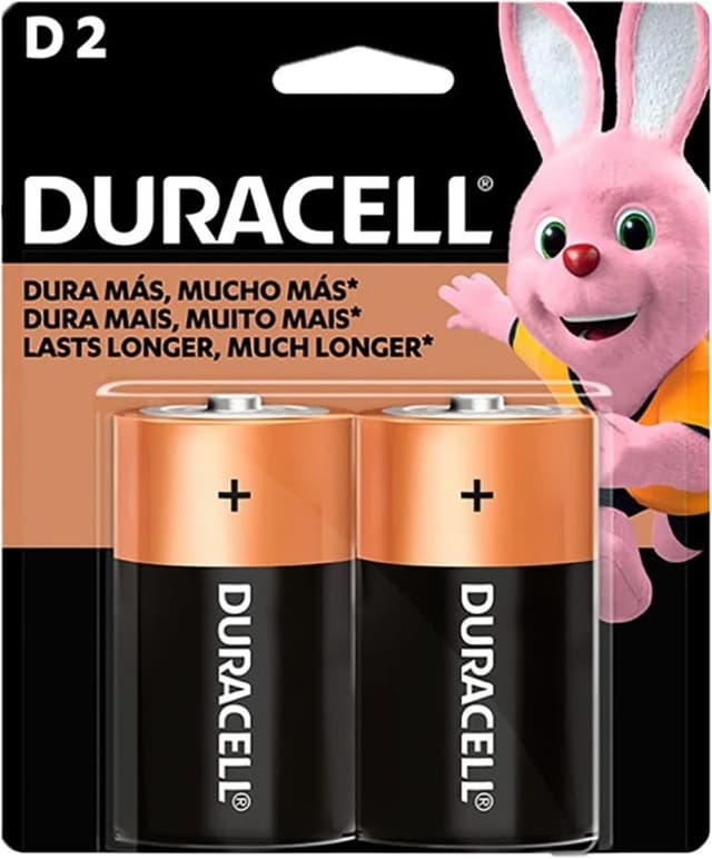 Pilhas Alcalinas Duracell Tipo D - 2 Unidades