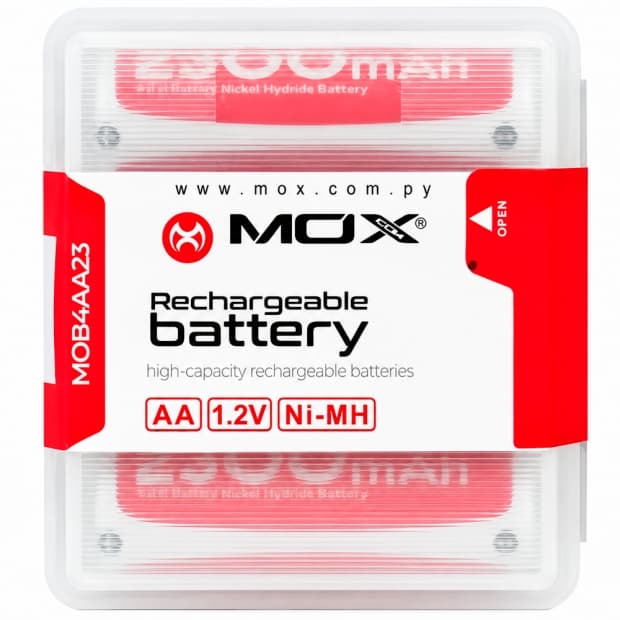 Pilhas Recarregáveis Mox Aa 4 Unidades 2300mAh