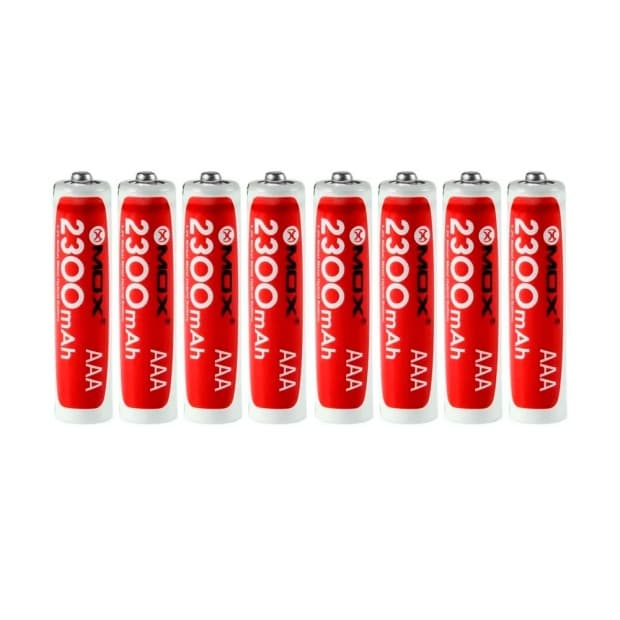 Pilhas Recarregáveis Mox Aaa com 8 Unidades, 2300mAh