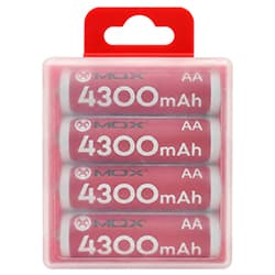Pilhas Recarregável Mox MOB4AA43 4300MAH AA / 1.2V - Kit com 4