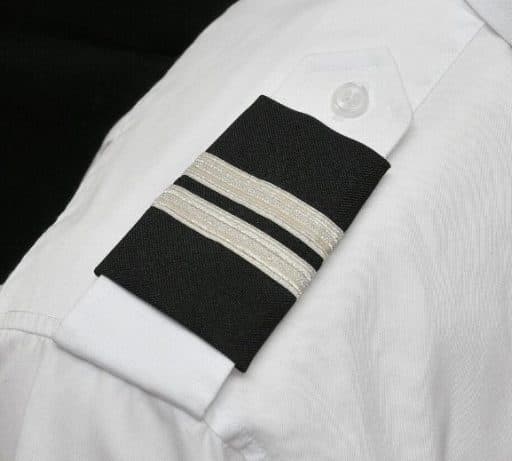 Palas de Uniforme de Piloto 2 Barras Prata Metálico Azul Marinho Aero Phoenix Wapx705-2S