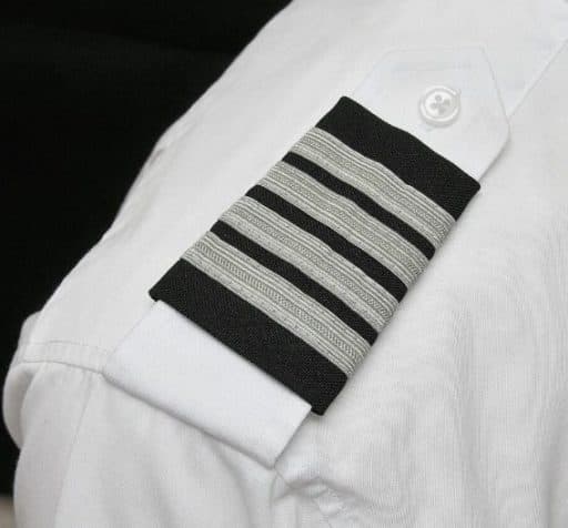 Palas de Uniforme Piloto 4 Barras Nylon Prata Preto