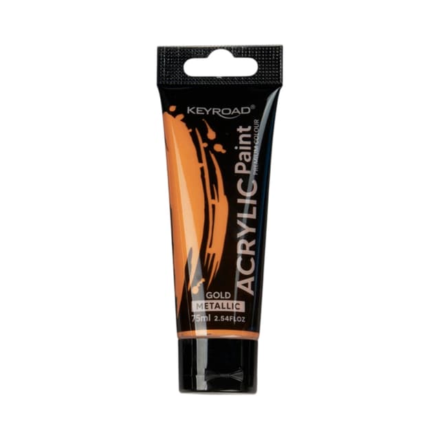 Tinta Acrílica Keyroad Kr972211 75ml Dourado Metálico