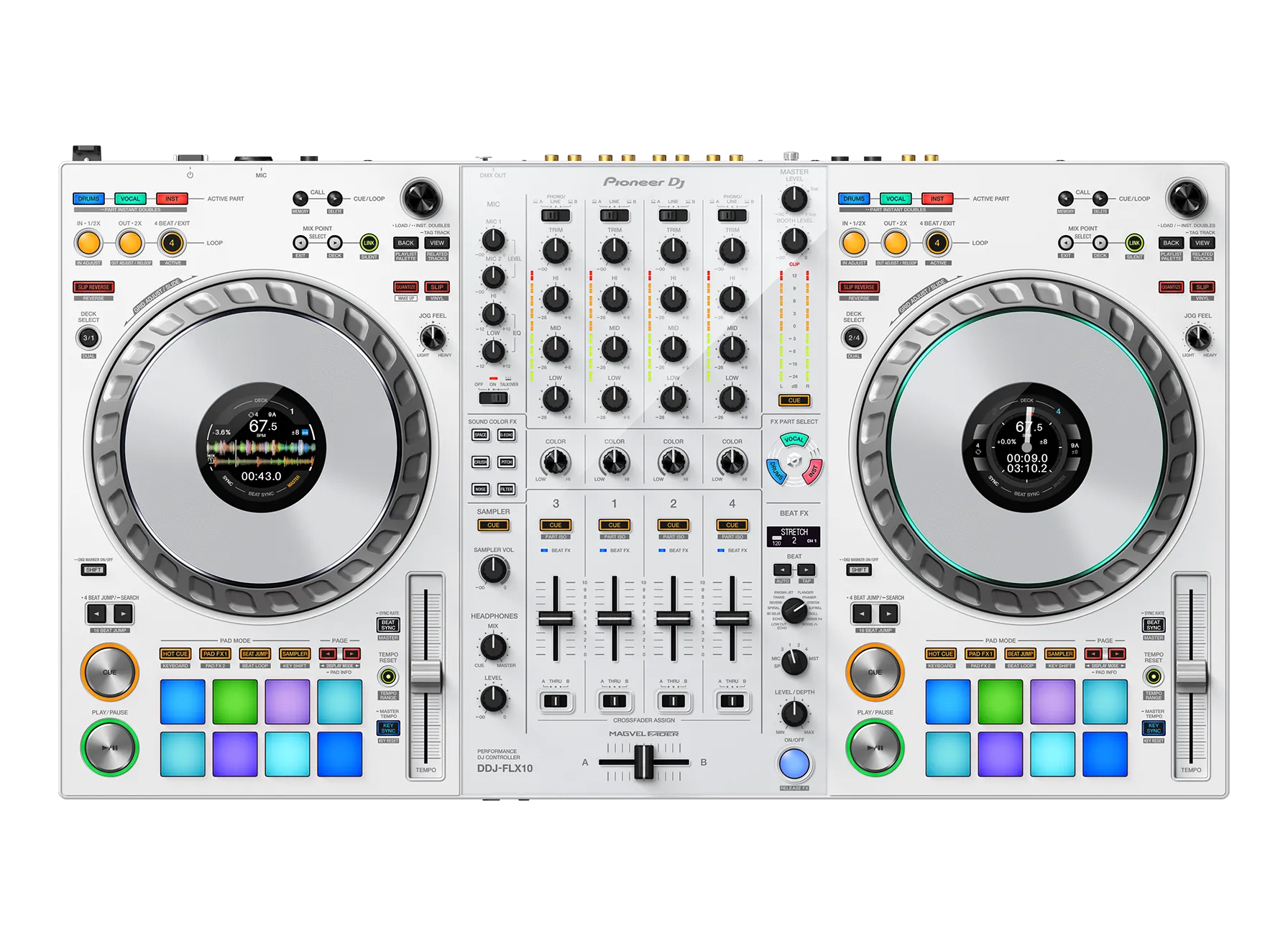 Pioneer Mezcladora Ddj-Flx10-W 4 Canales White