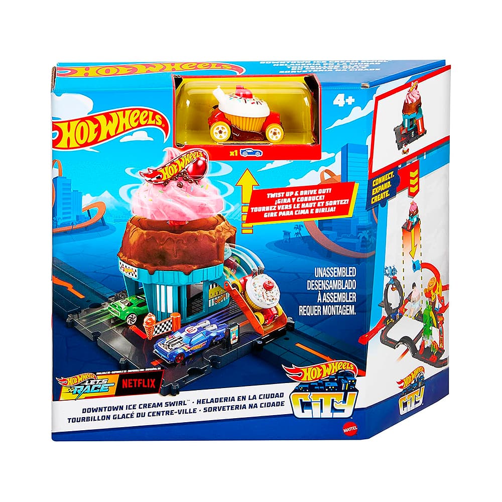 Pista de Jogo Mattel Hot Wheels City Downtown Ice Cream Swirl Htn77