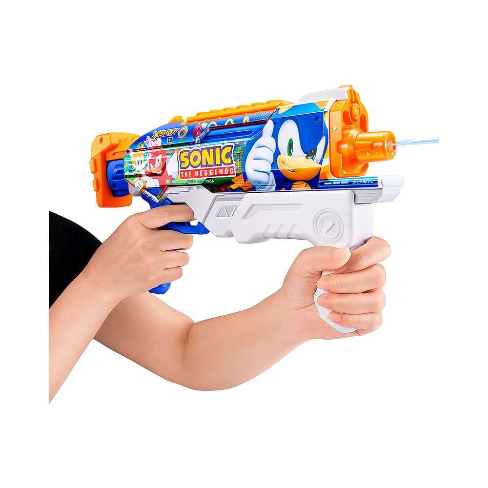 Pistola de Água Zuru X-Shot Skins Fast Fill Hyperload Sonic The Hedgehog