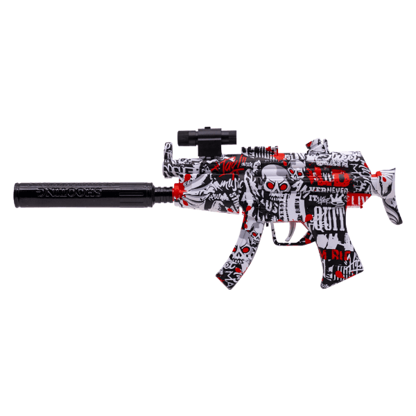 Pistola de Gel Geral MP5 Submachin Gun 105VB Com Acessórios Varios Branco/Vermelho
