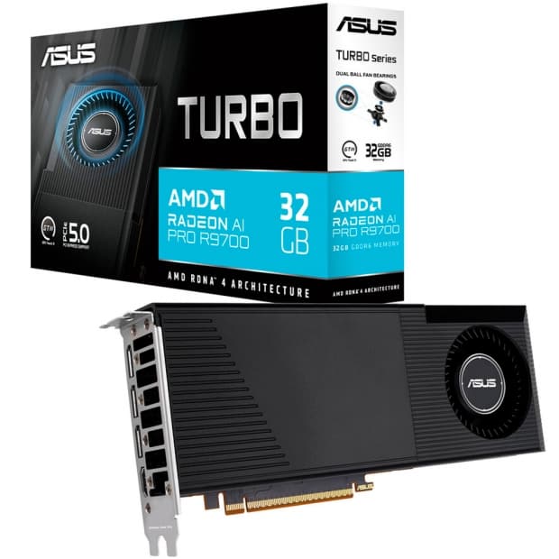 Placa de Vídeo Asus R9700 Radeon Turbo Amd Ai Pro Turbo-AI-Pro Vga 32GB Gddr6