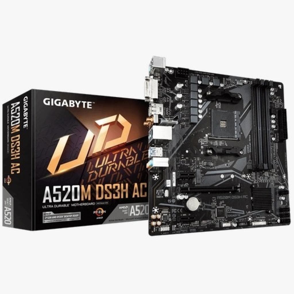 Placa-Mãe Gigabyte A520M DS3H Amd (Am4) Ac WiFi DDR4