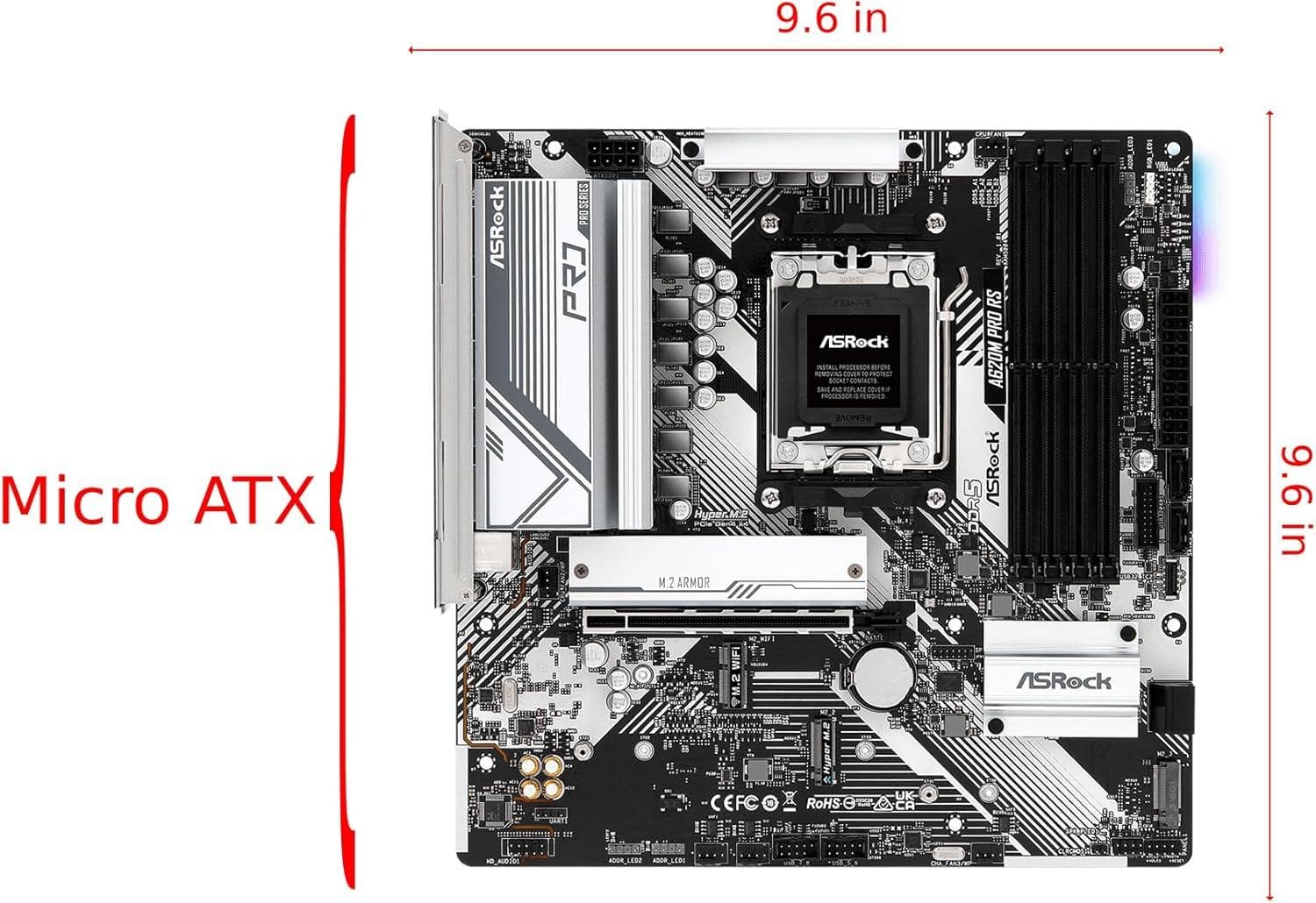 Placa-mãe Asrock A620M Pro Rs WiFi DDR5 Oem