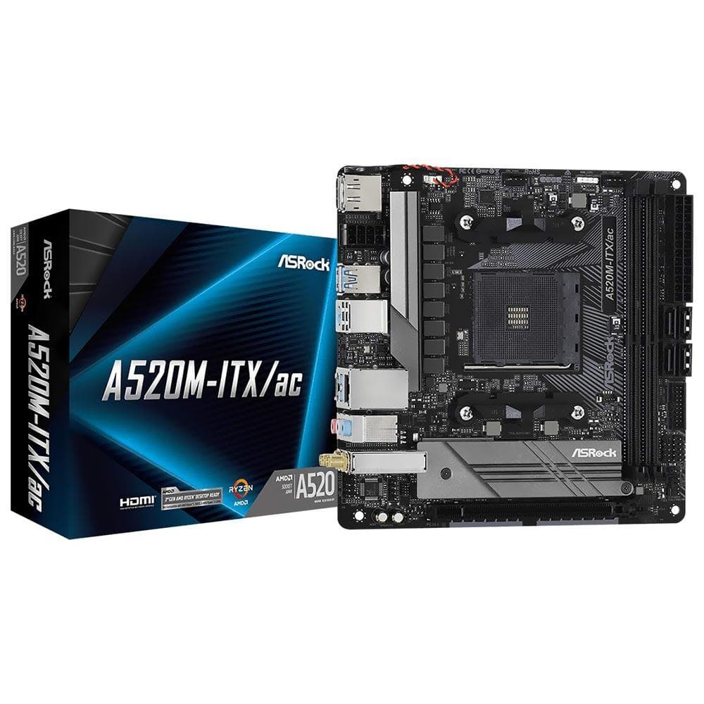Placa-mãe Asrock A520M-ITX/AC Socket Am4 DDR4