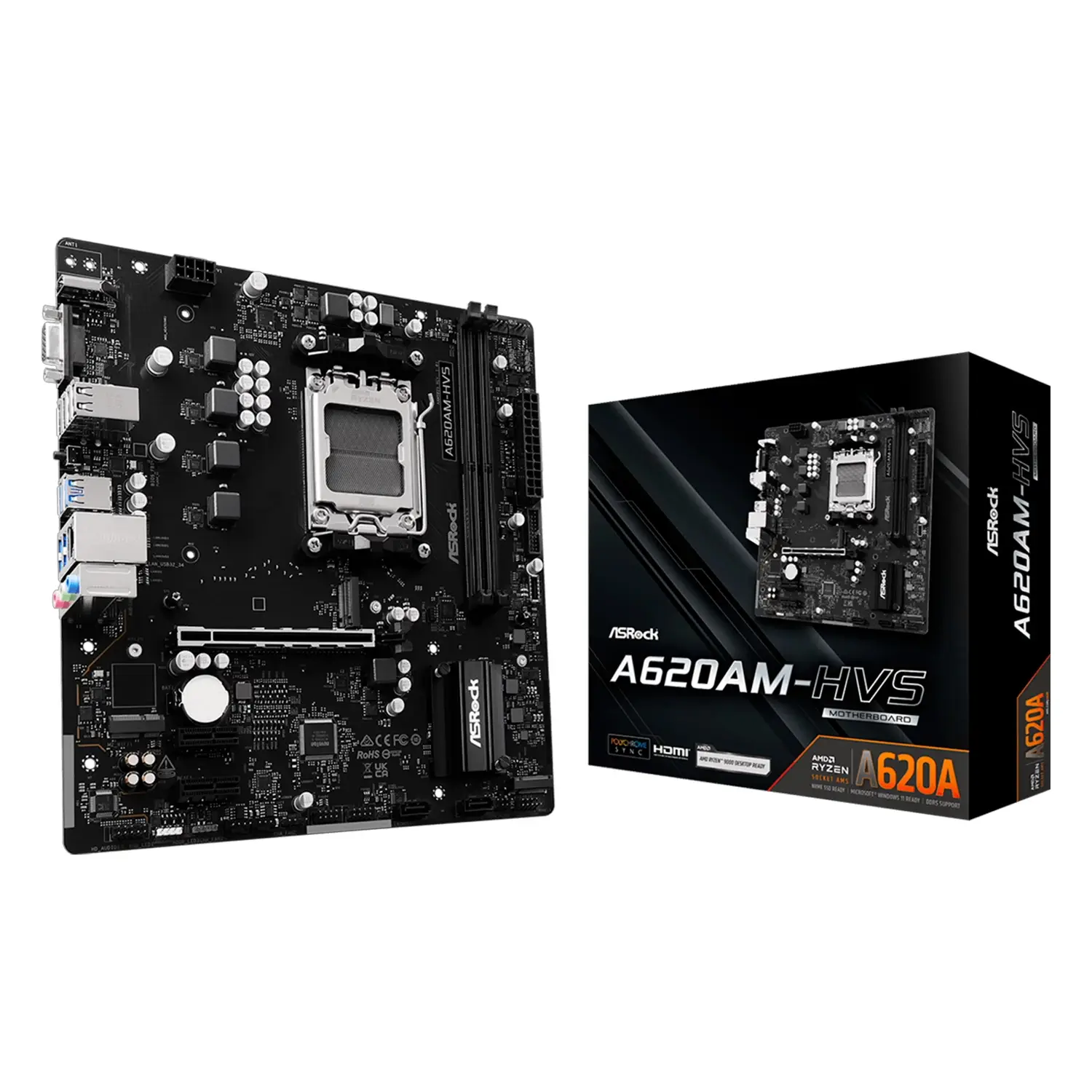 Placa-Mãe Asrock A620AM-Hvs DDR5 Socket Am5 Chipset Amd A620A Micro Atx