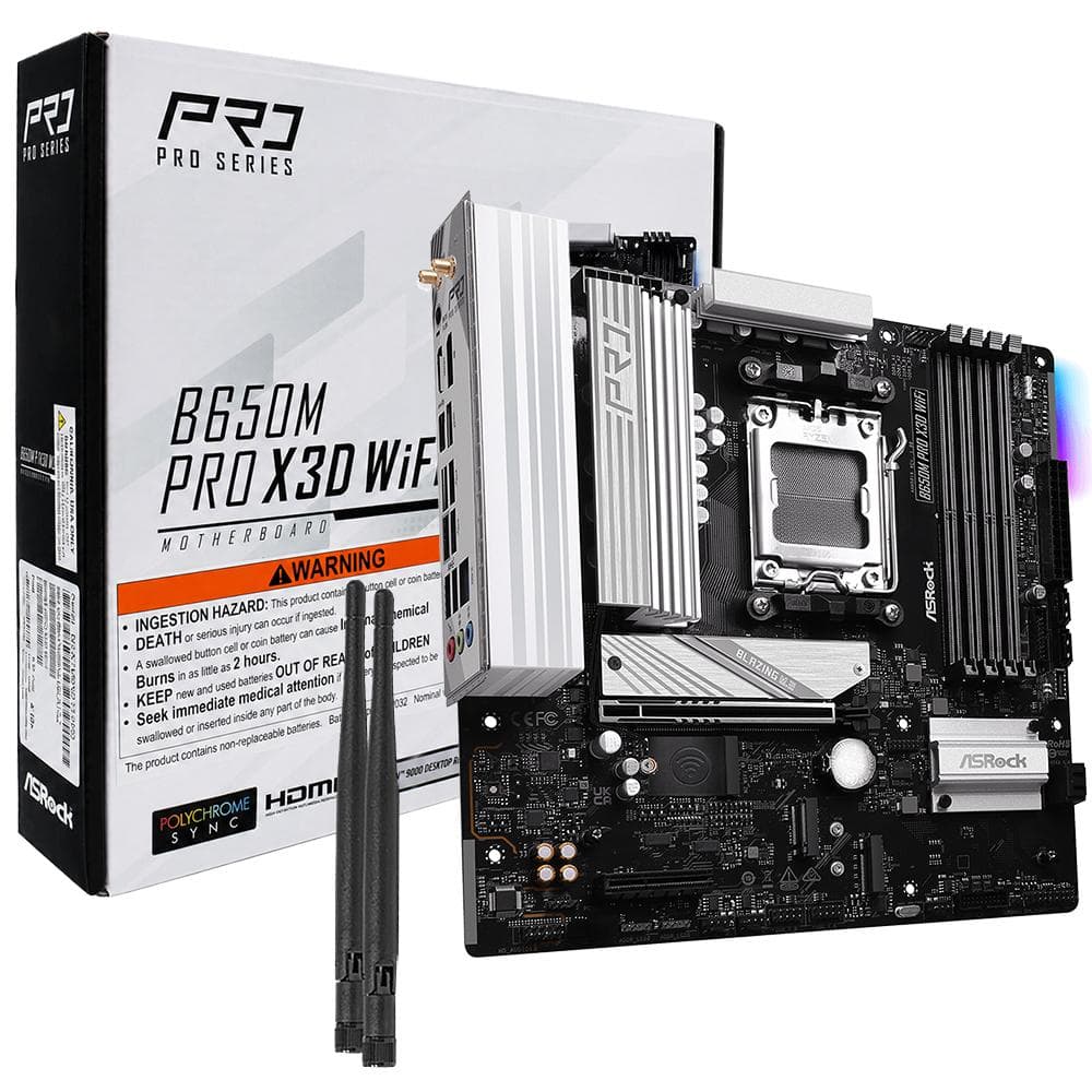 Placa-Mãe Asrock B650M Pro X3D Wi-Fi Socket Am5 / DDR5