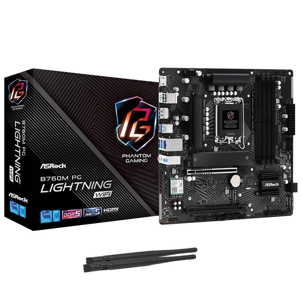 Placa-mãe Asrock B760M Pg Lightning Wi-Fi Socket Lga 1700 / DDR5
