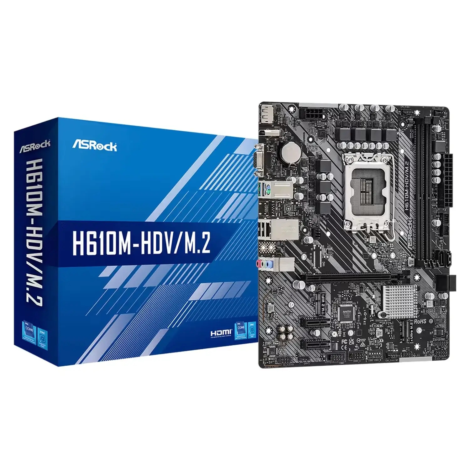 Placa-mãe Asrock H610M-HDV/M.2 DDR4 Socket Lga1700 Chipset Intel H610 Micro Atx