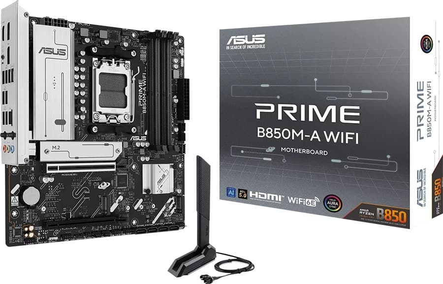 Placa-mãe Asus Prime B850M-A WiFi AM5/USB-A/4xDDR5/PCI-E/HDMI/DP