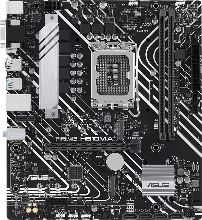 Placa-mãe Asus Prime H610M-A LGA1700/2xDDR5/PCI-E/M.2/HDMI/DP/SATA