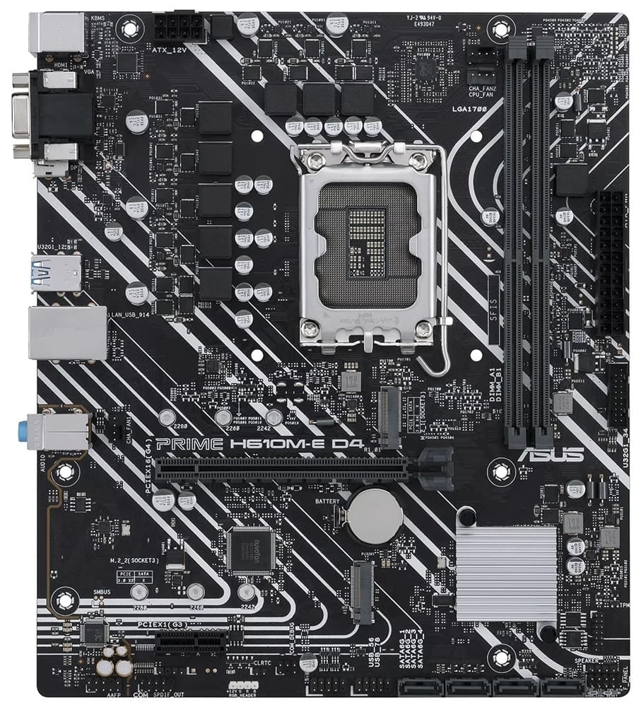 Placa-mãe Asus Prime H610M-E D4 LGA1700/2xDDR4/PCI-E/M.2/HDMI/VGA/DP/SATA