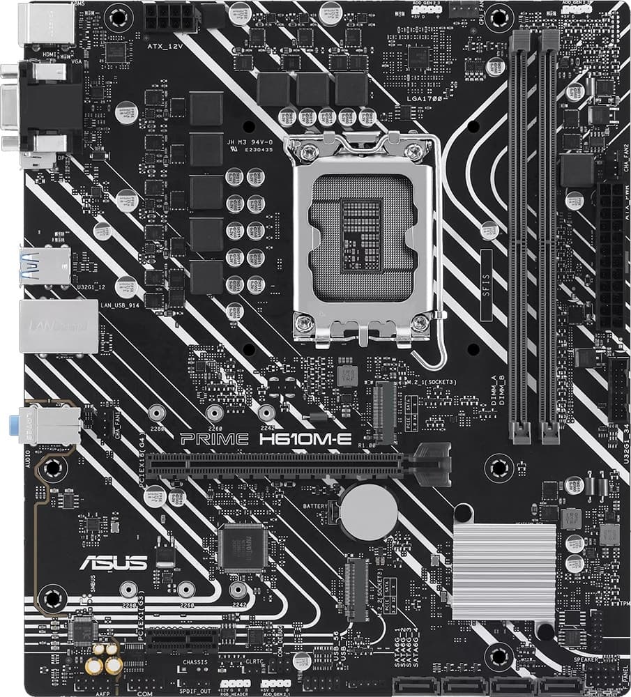 Placa-mãe Asus Prime H610M-E LGA1700/2xDDR5/PCI-E/M.2/HDMI/VGA/USB
