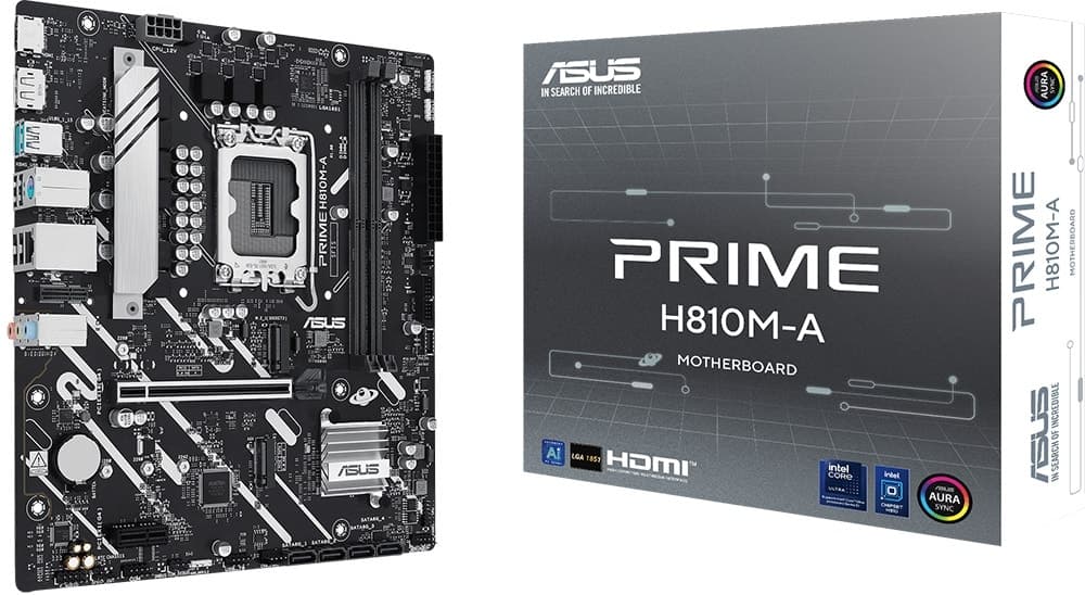 Placa-mãe Asus Prime H810M-A LGA1851/4xDDR5/PCI-E/M.2/DP/HDMI