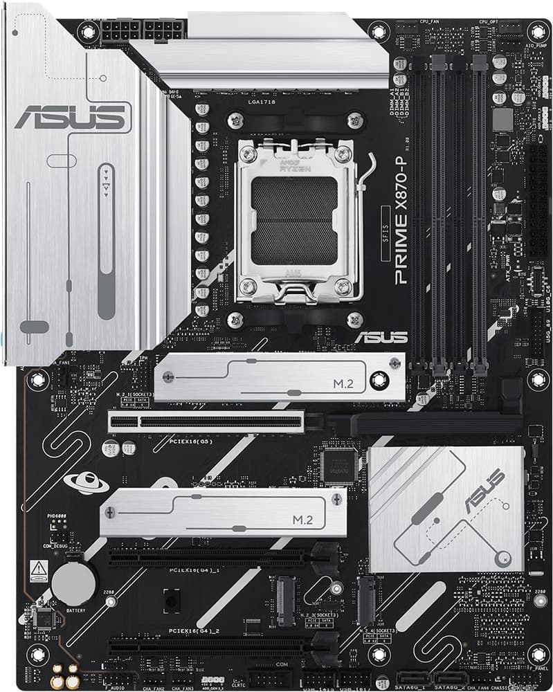 Placa-mãe Asus Prime X870-P AM5/4xDDR5/PCI-E/M.2/USB-C/HDMI