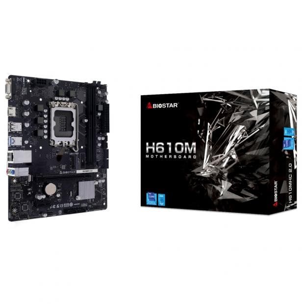 Placa-Mãe Biostar H610MHC 2.0 Intel Lga 1700 DDR4 HDMI Vga M.2 USB 3