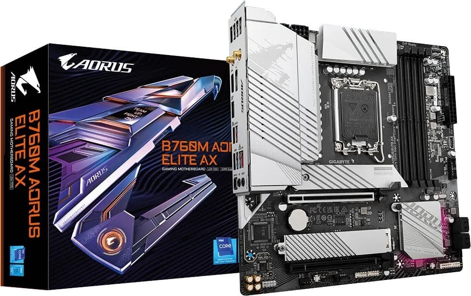 Placa-mãe Gigabyte B760M Aorus Elite Ax LGA1700/4xDDR5/PCI-E/M.2/HDMI/DP