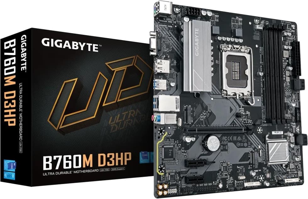 Placa-mãe Gigabyte B760M D3HP LGA1700/4xDDR5/PCI-E/M.2/HDMI/DP