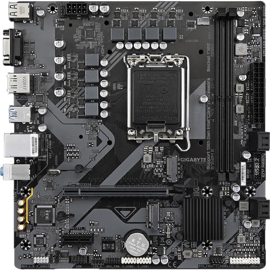 Placa-mãe Gigabyte B760M e LGA1700/2xDDR5/PCI-E/M.2/HDMI/VGA/USB