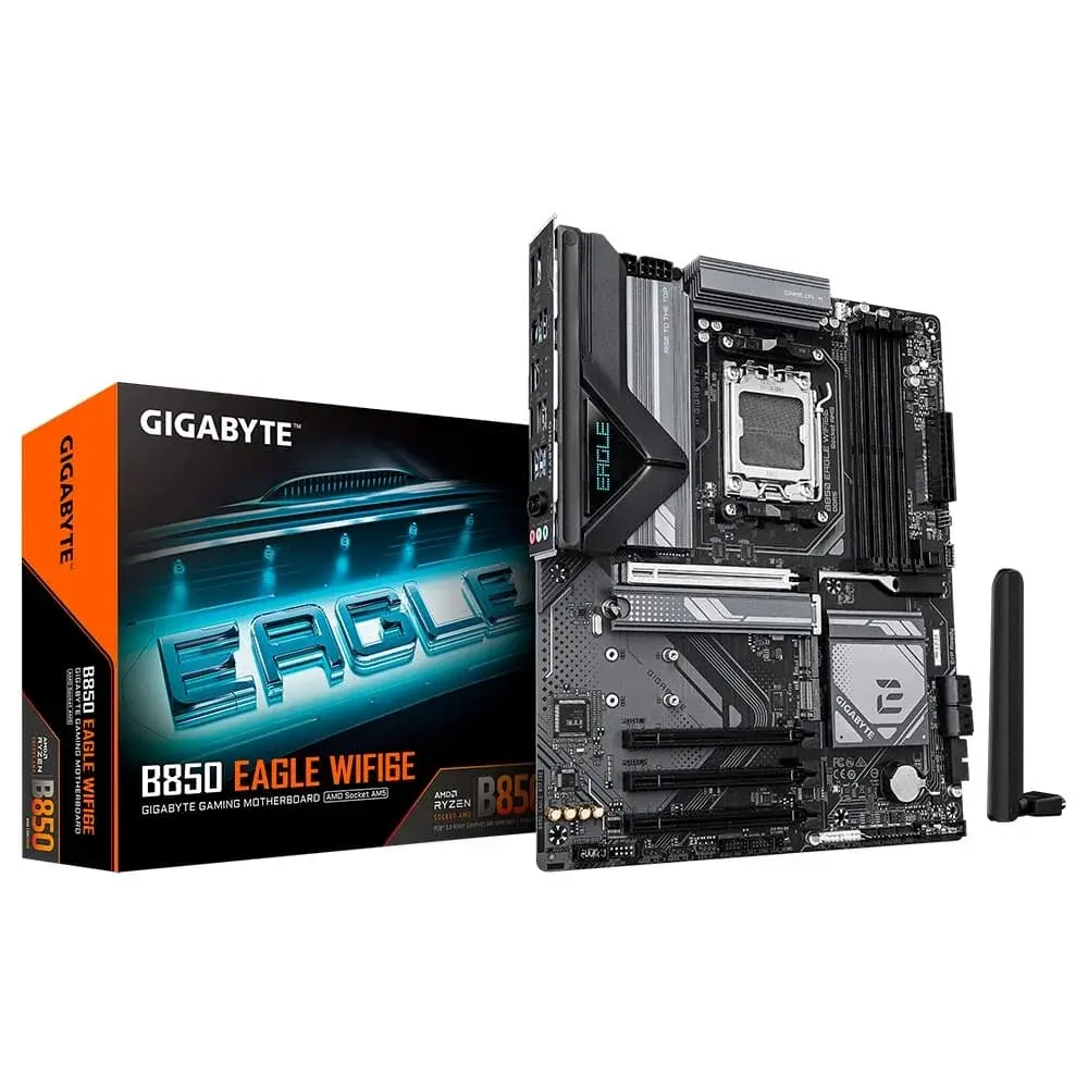 Placa-mãe Gigabyte B850 Eagle WIFI6E Amd Am5 DDR5 RGB Wi-Fi 6E Bluetooth Preto