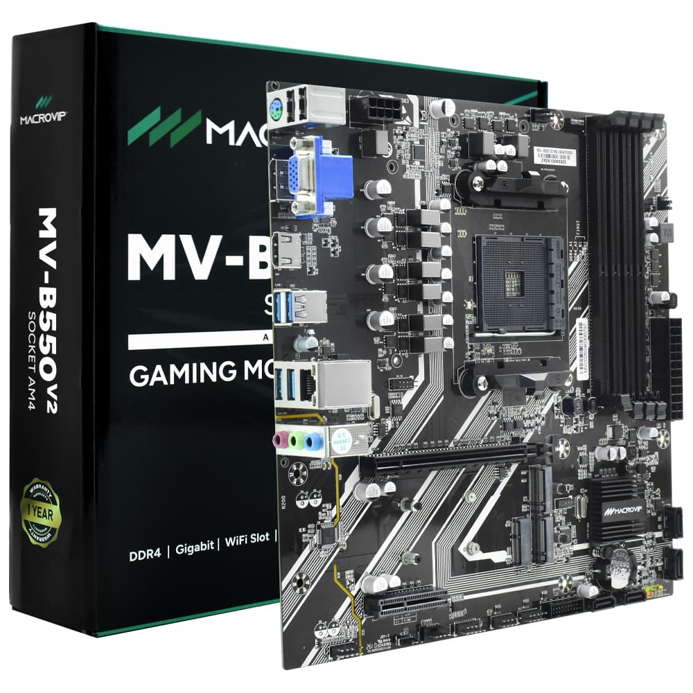 Placa Mãe Macrovip MV-B550 V2 Socket AM4 / VGA / DDR4