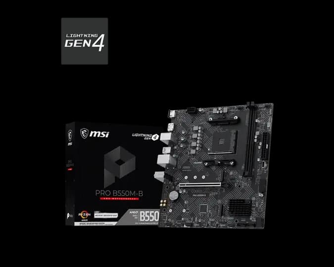 Placa-Mãe Msi Pro B550M-B Soquete Am4 Chipset Amd B550 DDR4 Micro Atx