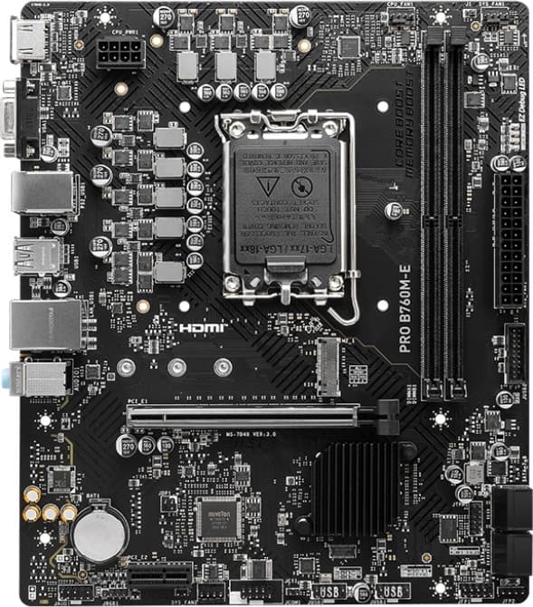 Placa-mãe Msi Pro B760M-E DDR5 LGA1700/2xDDR5/M.2/PCI-E/HDMI/VGA/USB